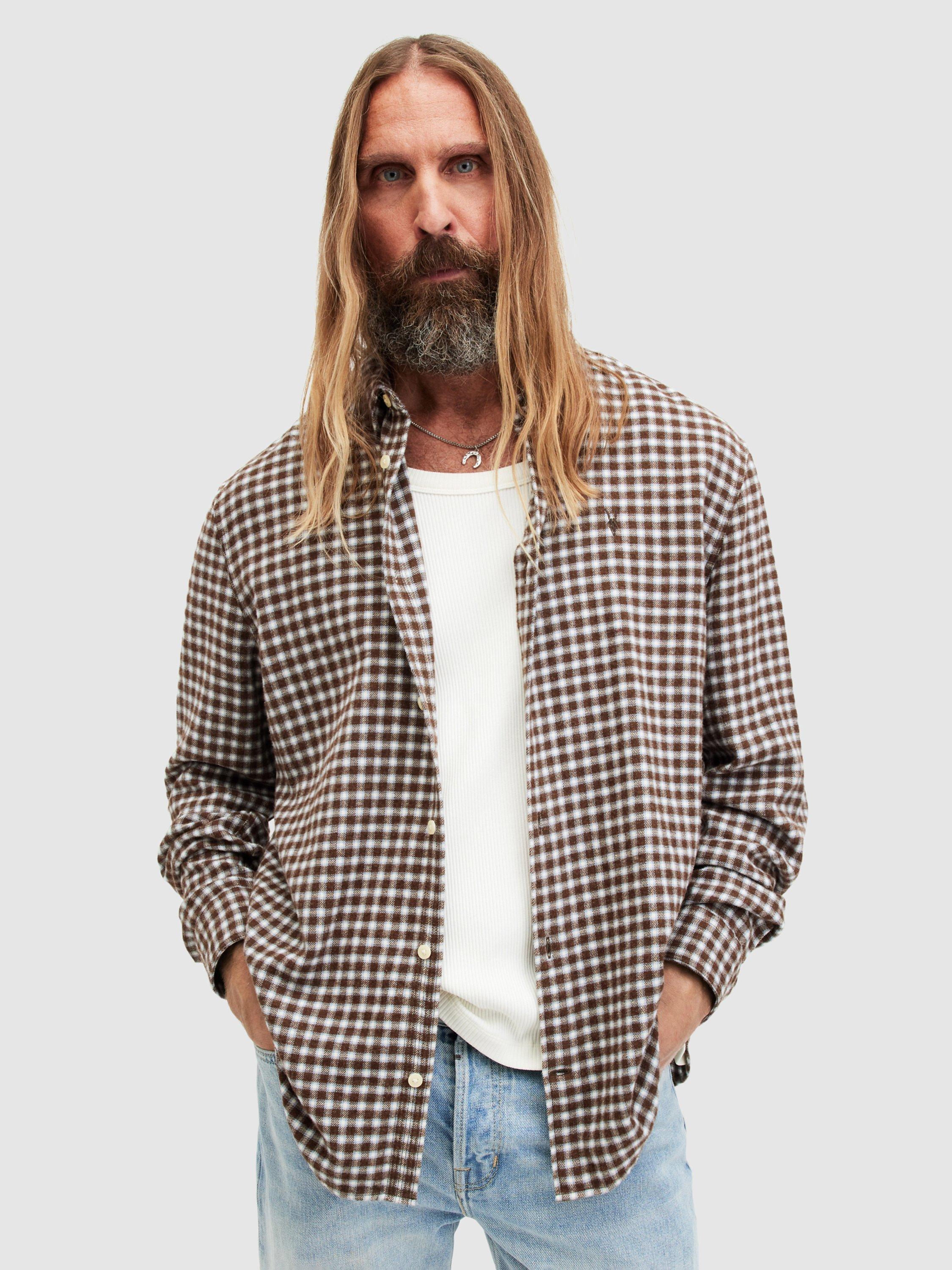 AllSaints Wayanda Checked Shirt, Brown/Multi