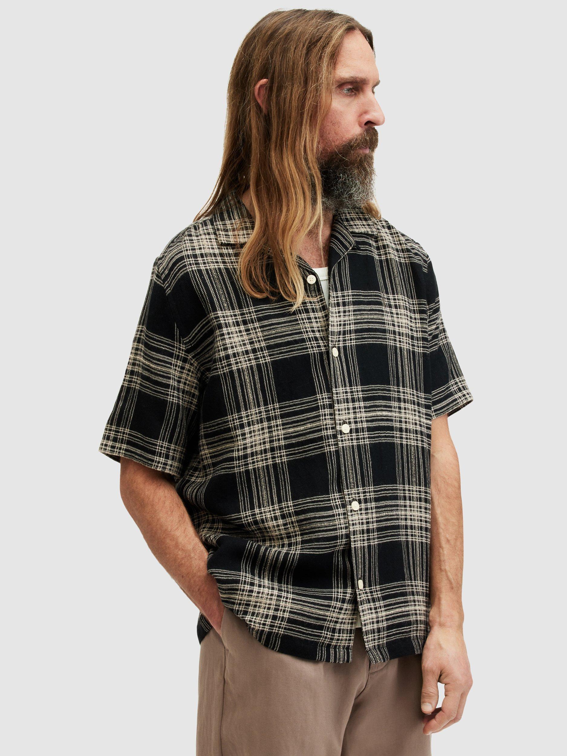 AllSaints Padres Short Sleeve Check Print Shirt