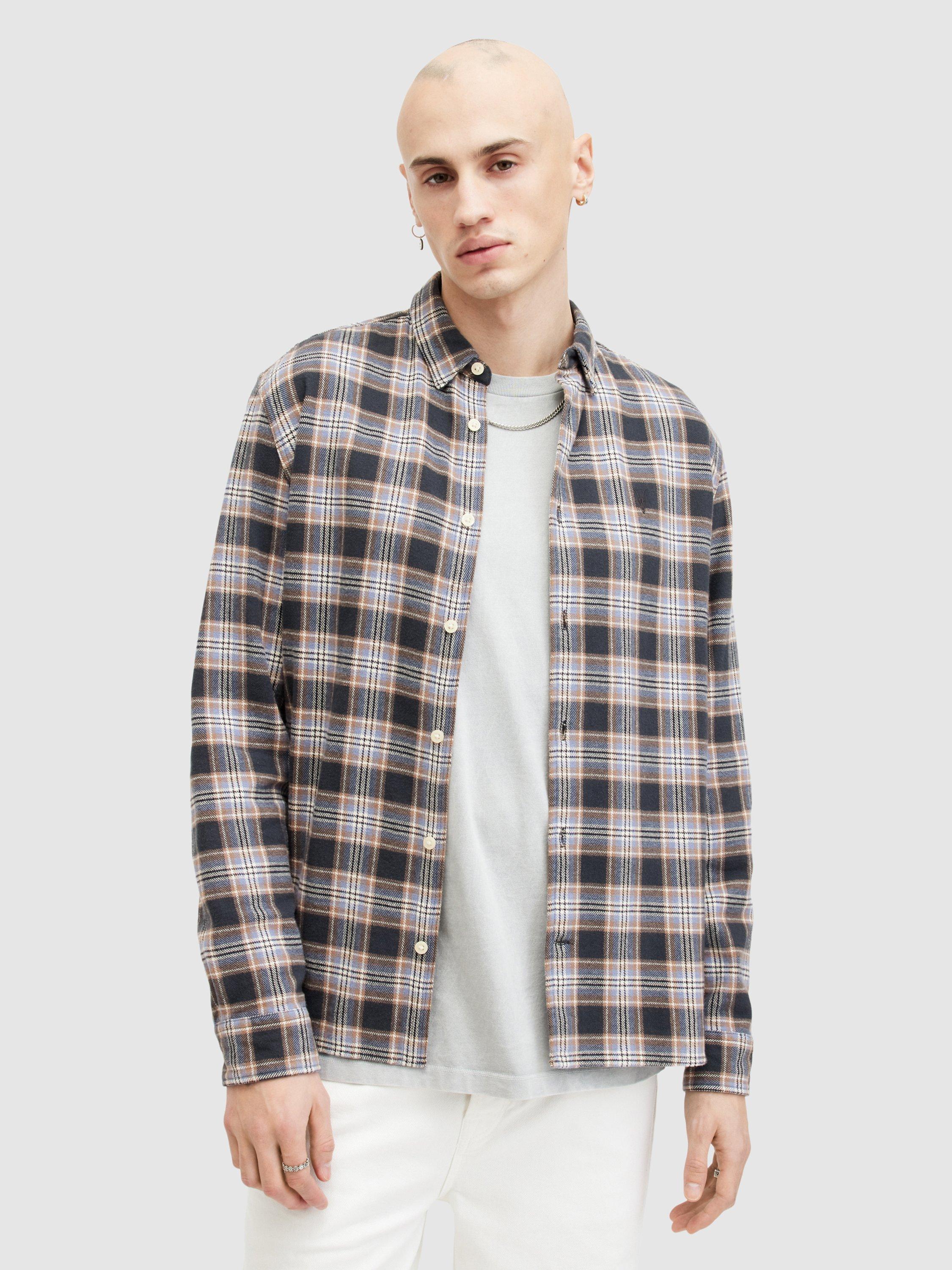 AllSaints Ventana Long Sleeve Shirt, Blue/Multi