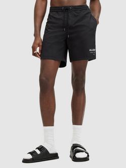 AllSaints Underground Logo Swim Shorts, Jet Black