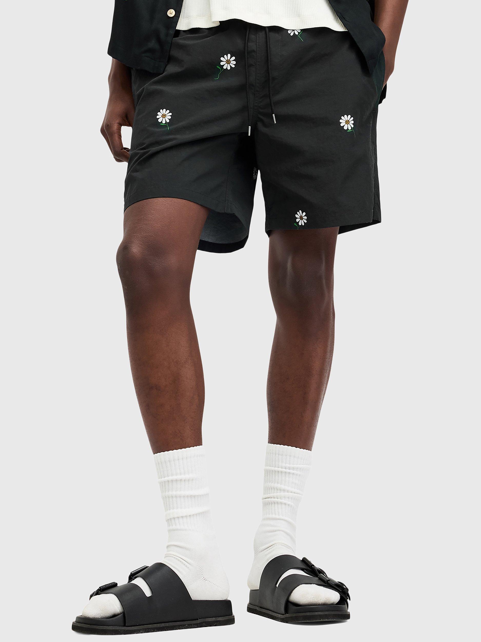 AllSaints Daisical Swim Shorts, Jet Black