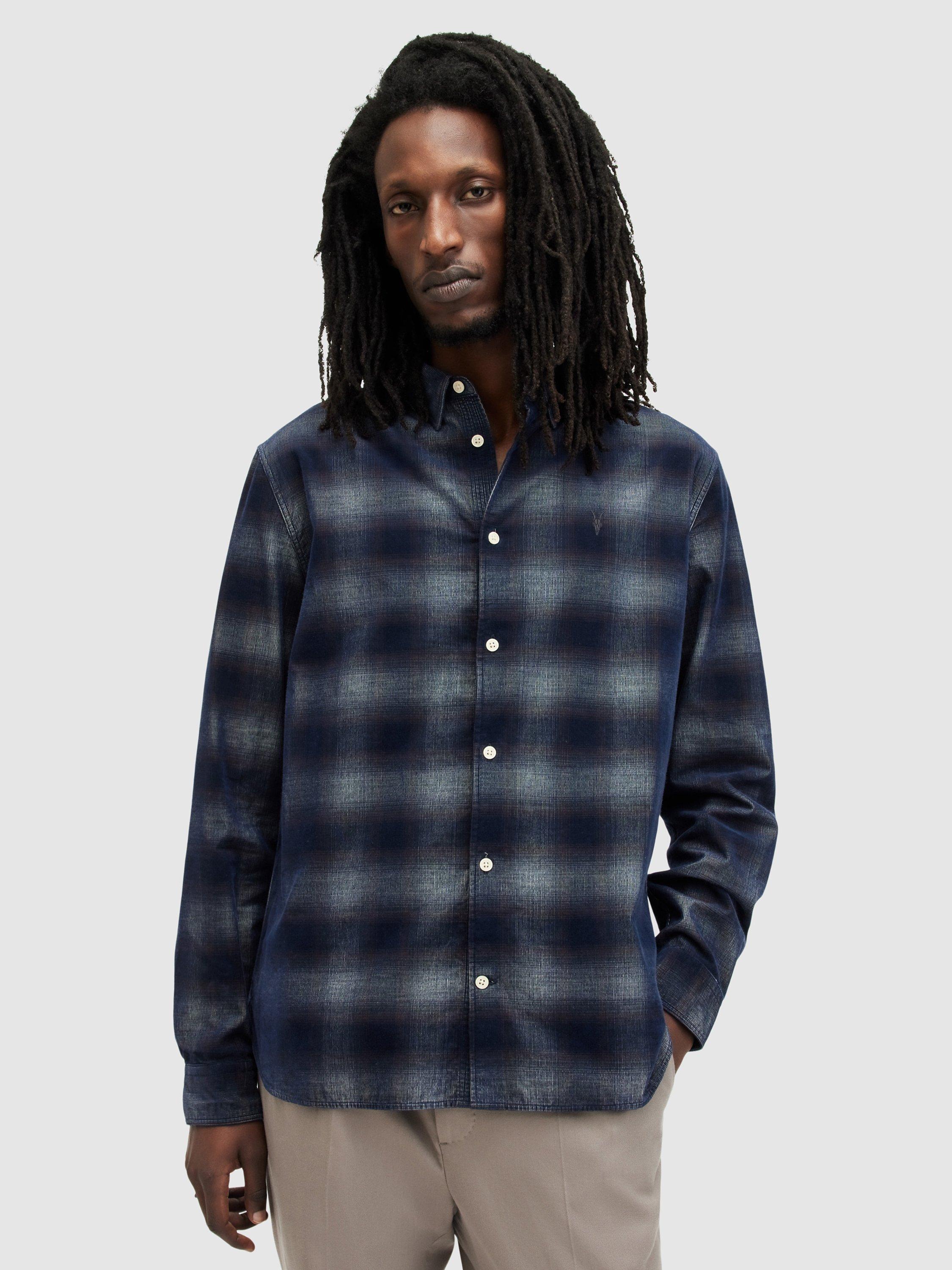 AllSaints Salinas Long Sleeve Shirt, Blue/Multi