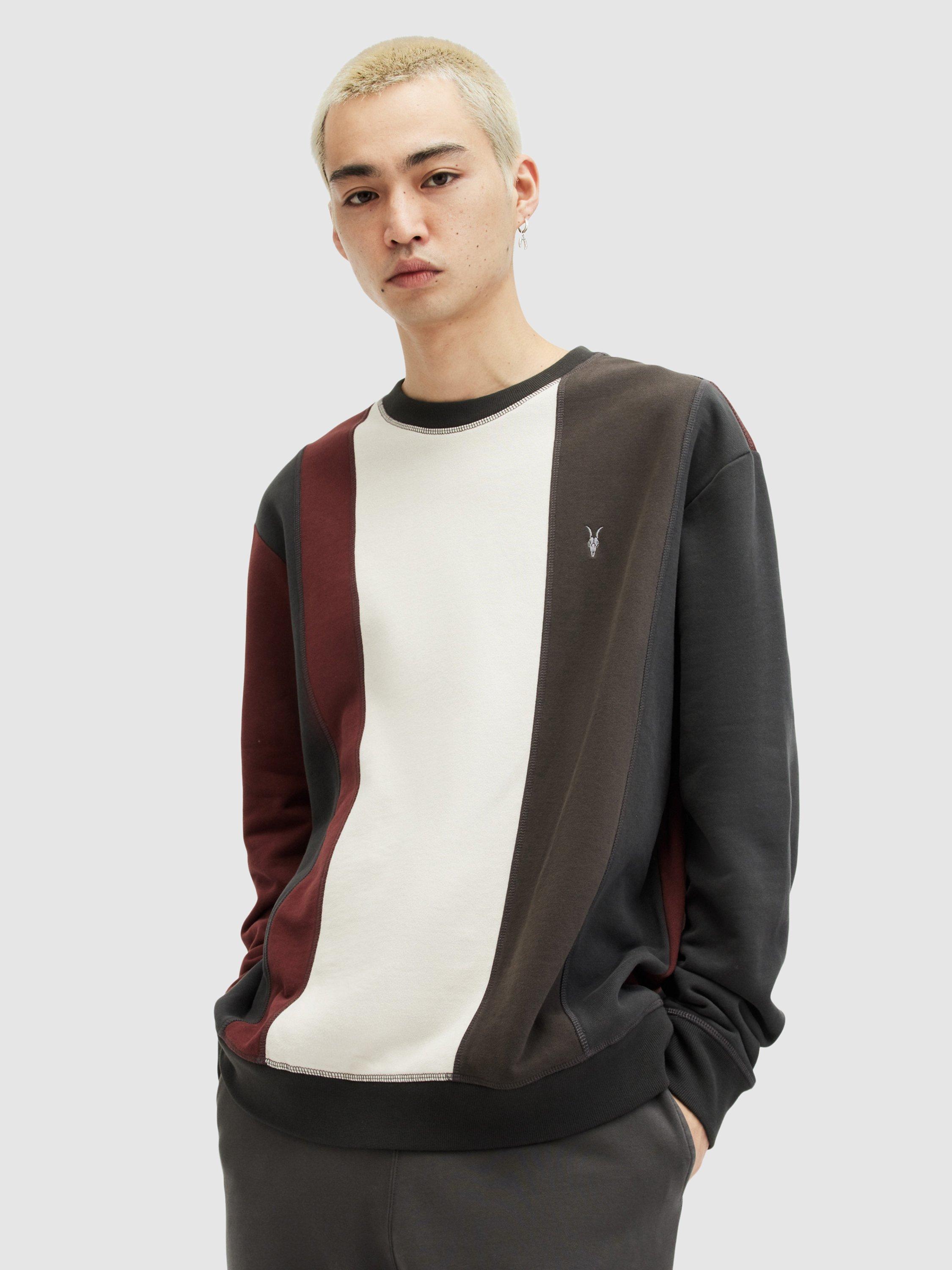 AllSaints Organic Cotton Repurpose Crew Neck Jumper, Multi