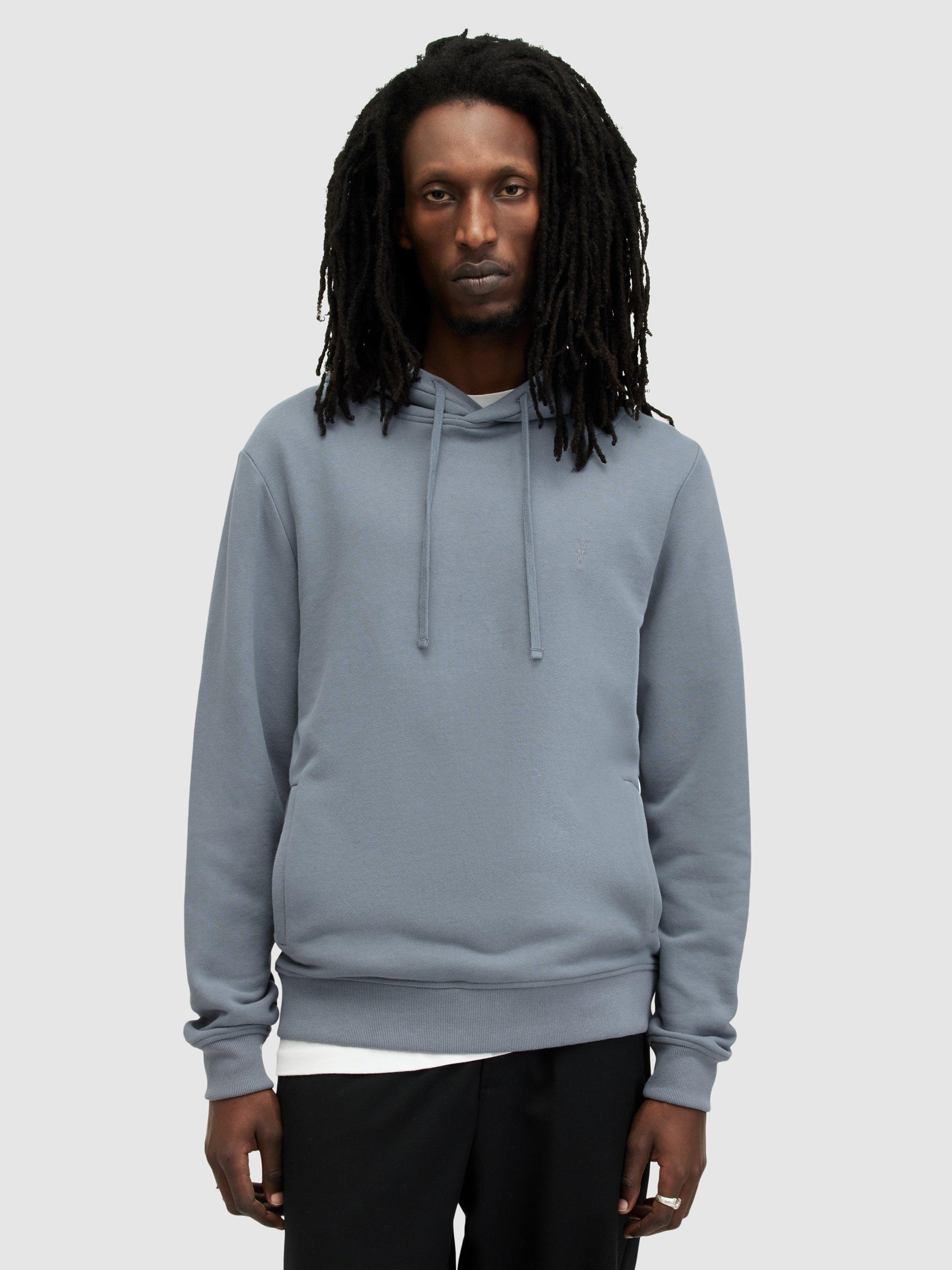 AllSaints Raven Pullover Hoodie, Dusty Blue