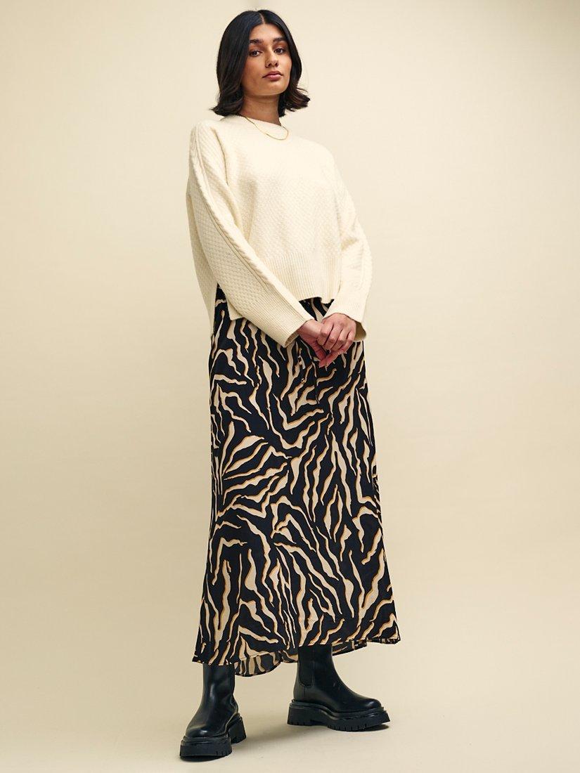 Nobody's Child Petite Monie Valentina Zebra Midaxi Skirt, Black/Multi