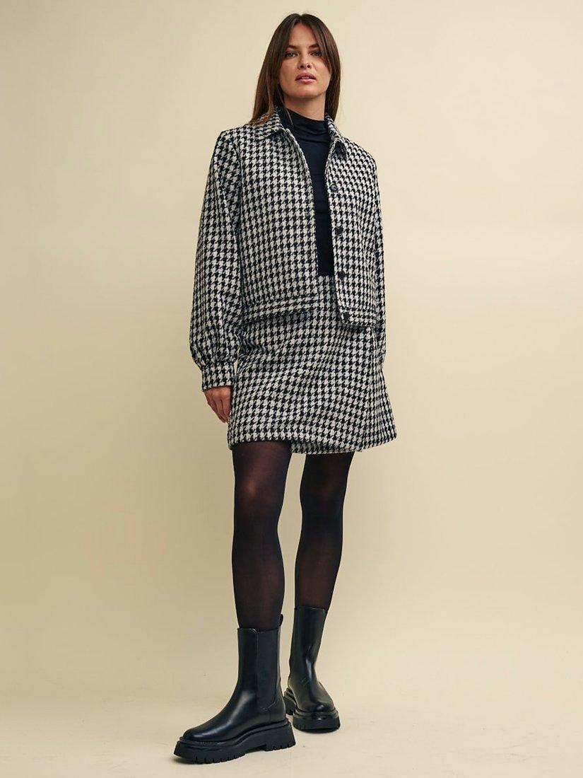 Nobody's Child Duncan Dogtooth Mini Skirt, Black/Multi