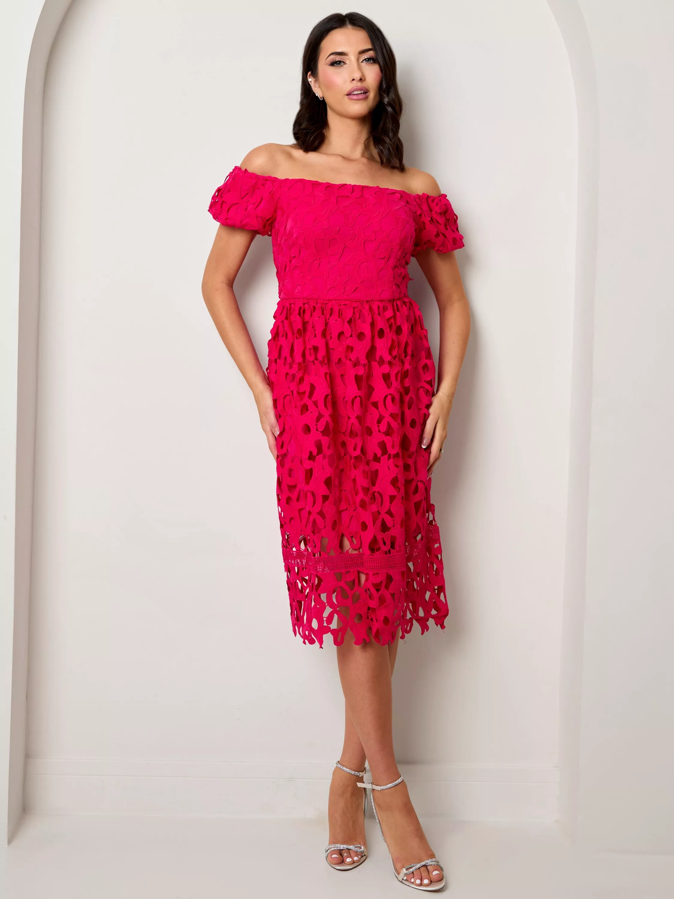 Chi chi london red bardot dress best sale