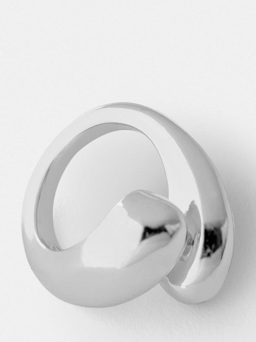 Product image 2 of 4, which shows Mint Velvet Polished Curved Ring, Silver, S-M
