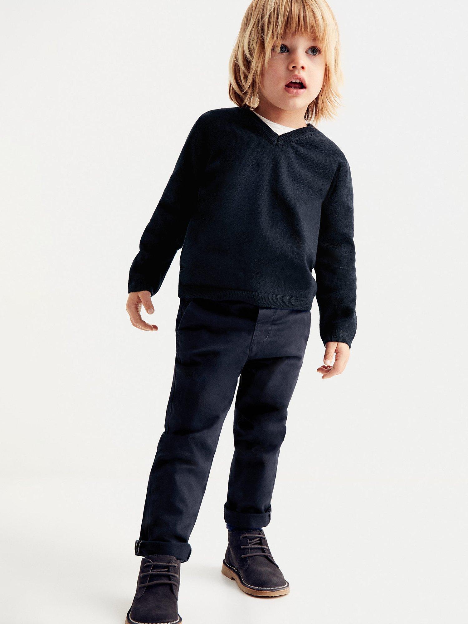 Mango Baby Chino Trousers, Navy