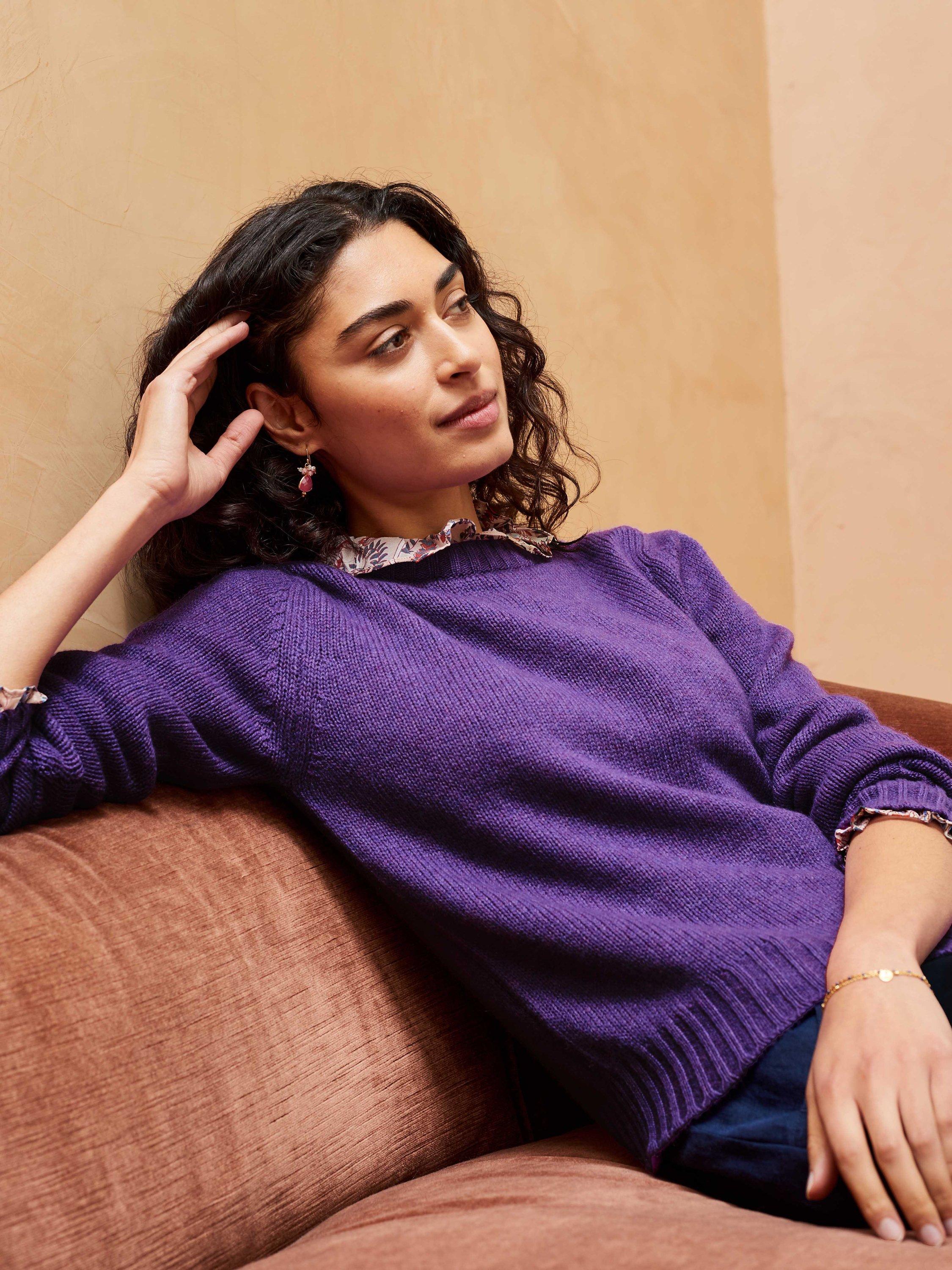 Brora Cashmere Gauzy Jumper, Violet