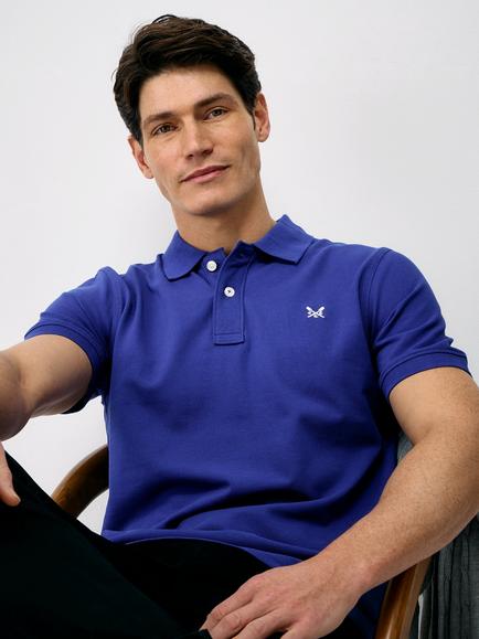Crew Clothing Classic Pique Cotton Polo Shirt, Royal Blue