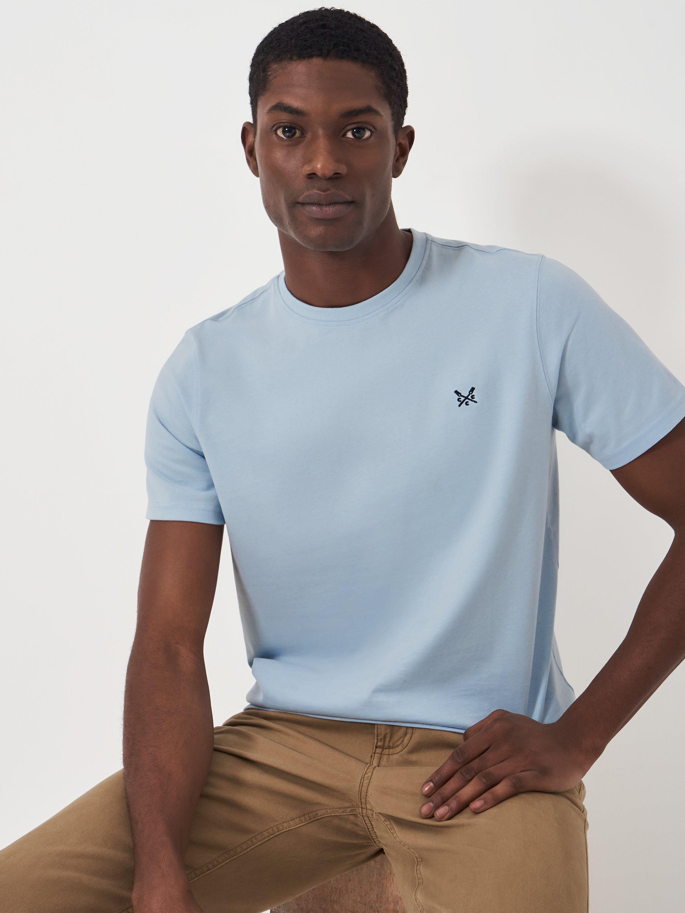 Product image 1 of 6, which shows Crew Clothing Crew Neck T-Shirt, Light Blue, XS