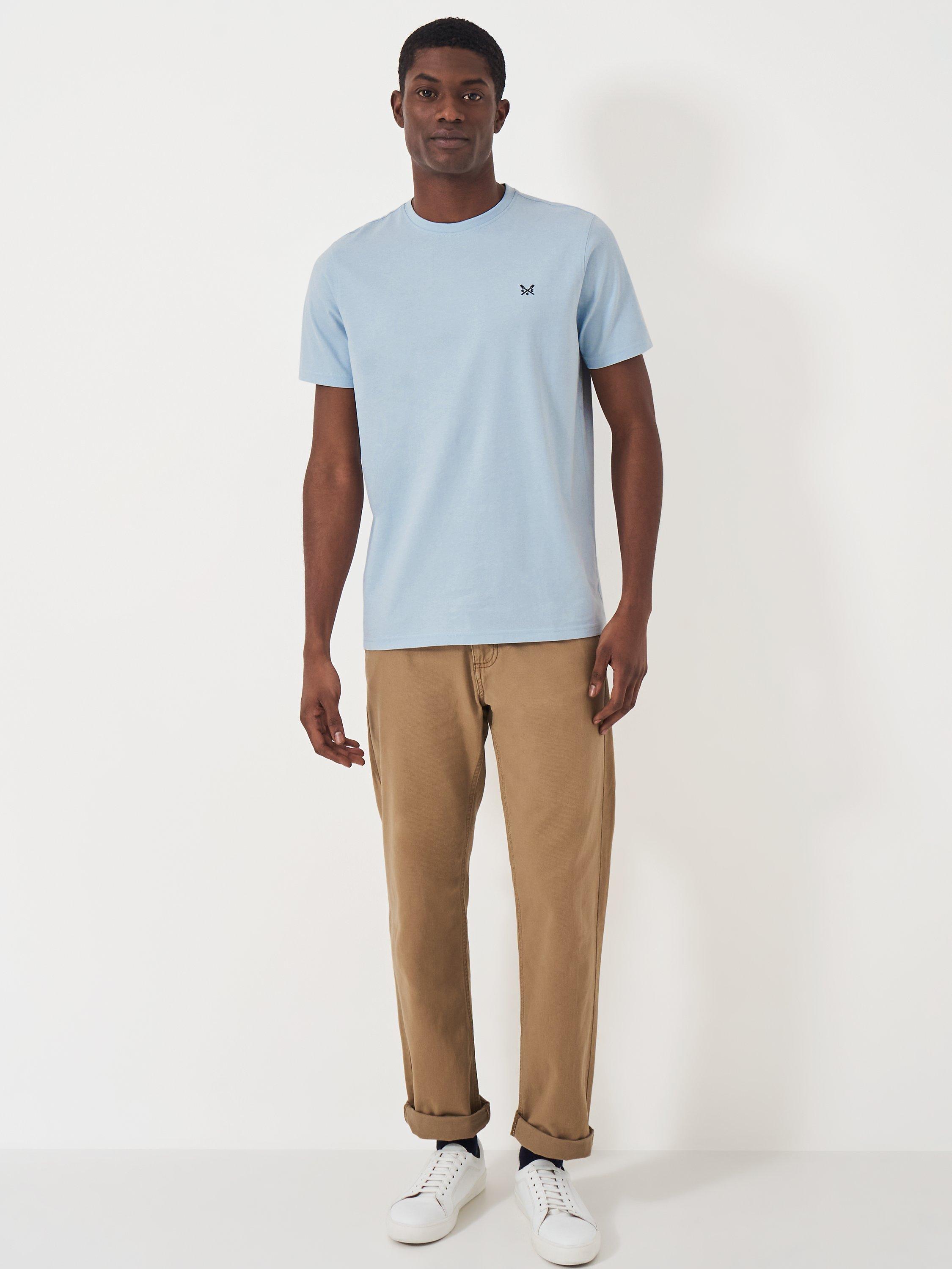 Product image 3 of 6, which shows Crew Clothing Crew Neck T-Shirt, Light Blue, XS