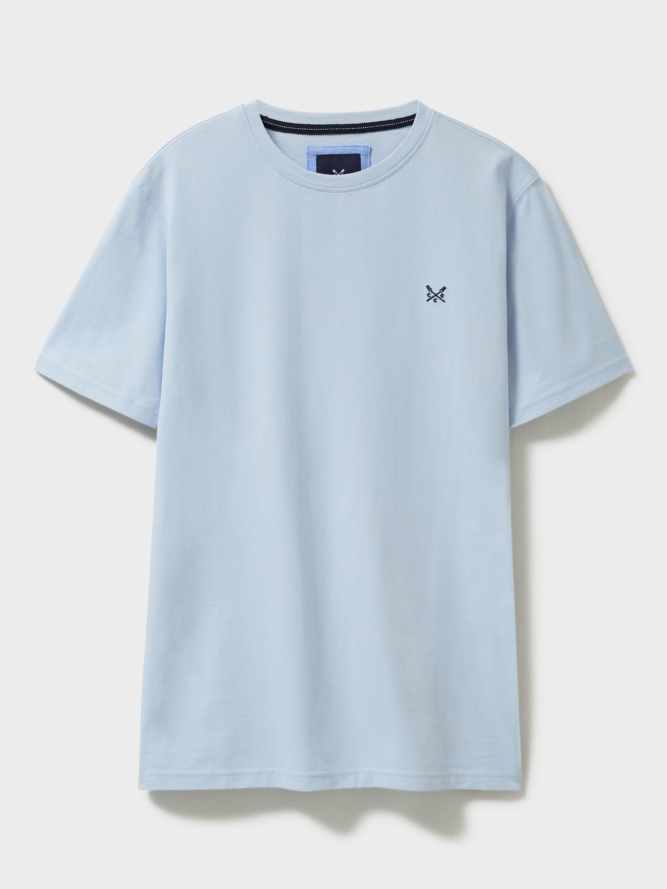 Product image 4 of 6, which shows Crew Clothing Crew Neck T-Shirt, Light Blue, XS