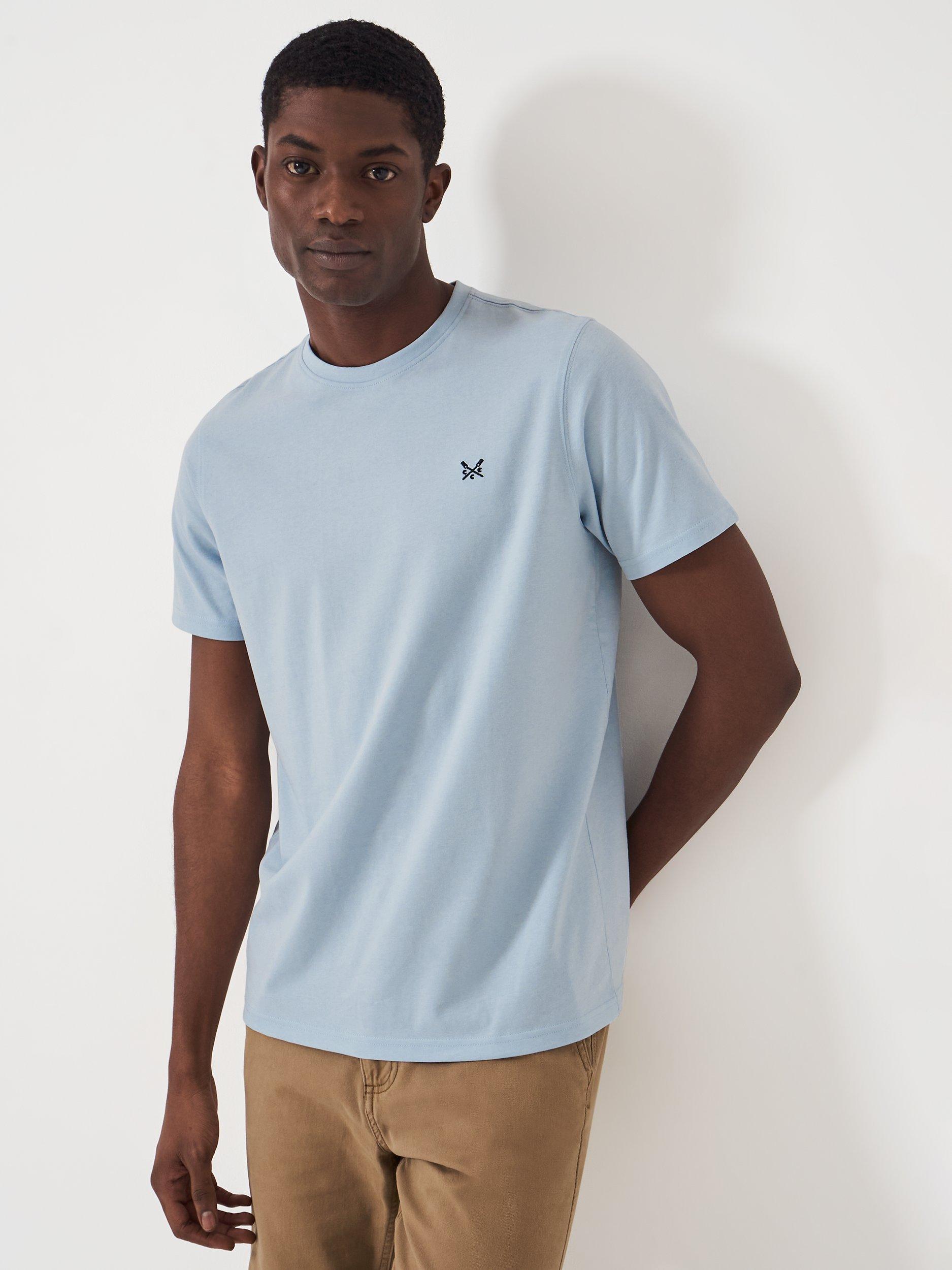 Product image 5 of 6, which shows Crew Clothing Crew Neck T-Shirt, Light Blue, XS