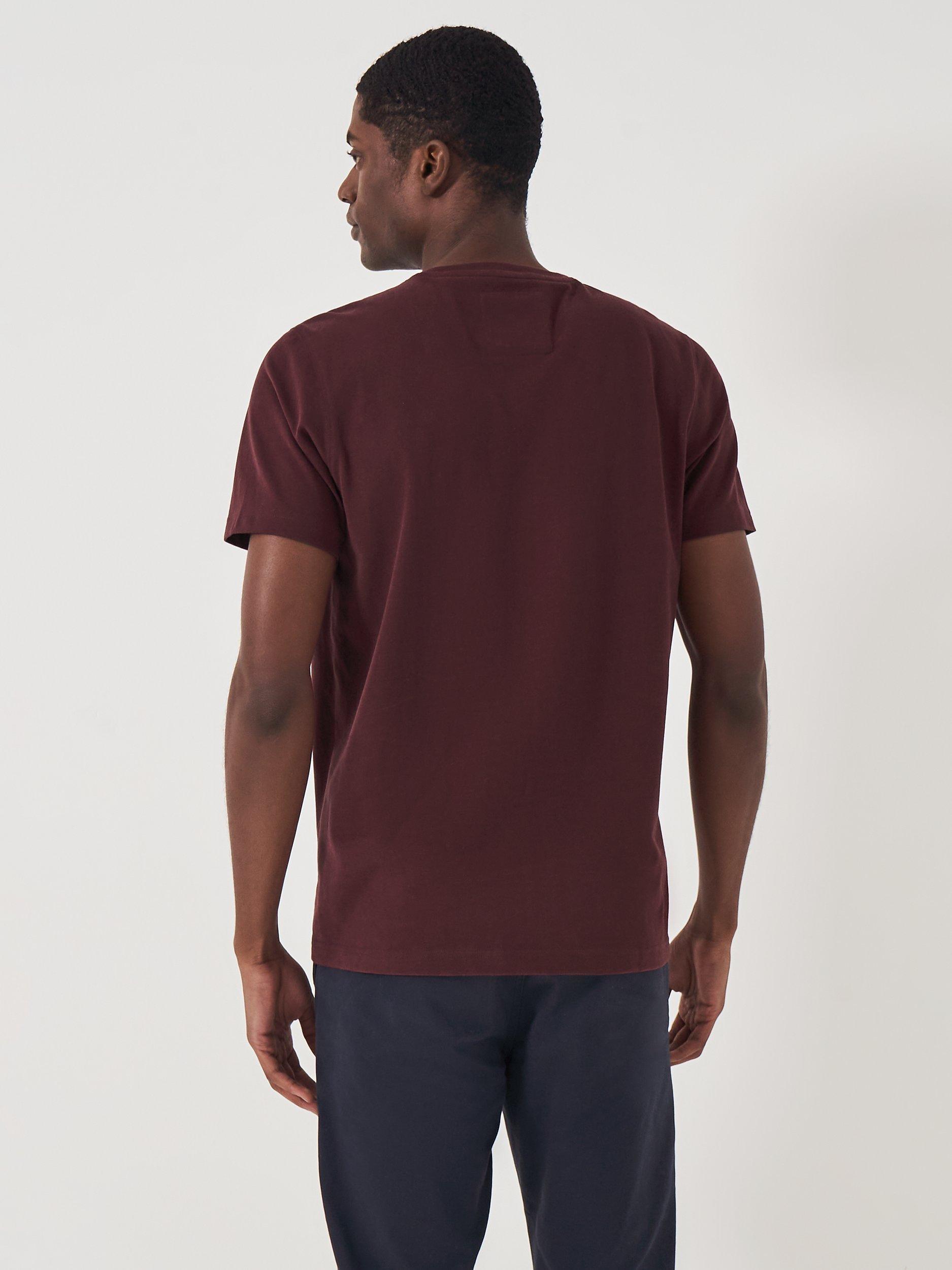 Product image 2 of 5, which shows Crew Clothing Crew Neck T-Shirt, Burgundy, XS