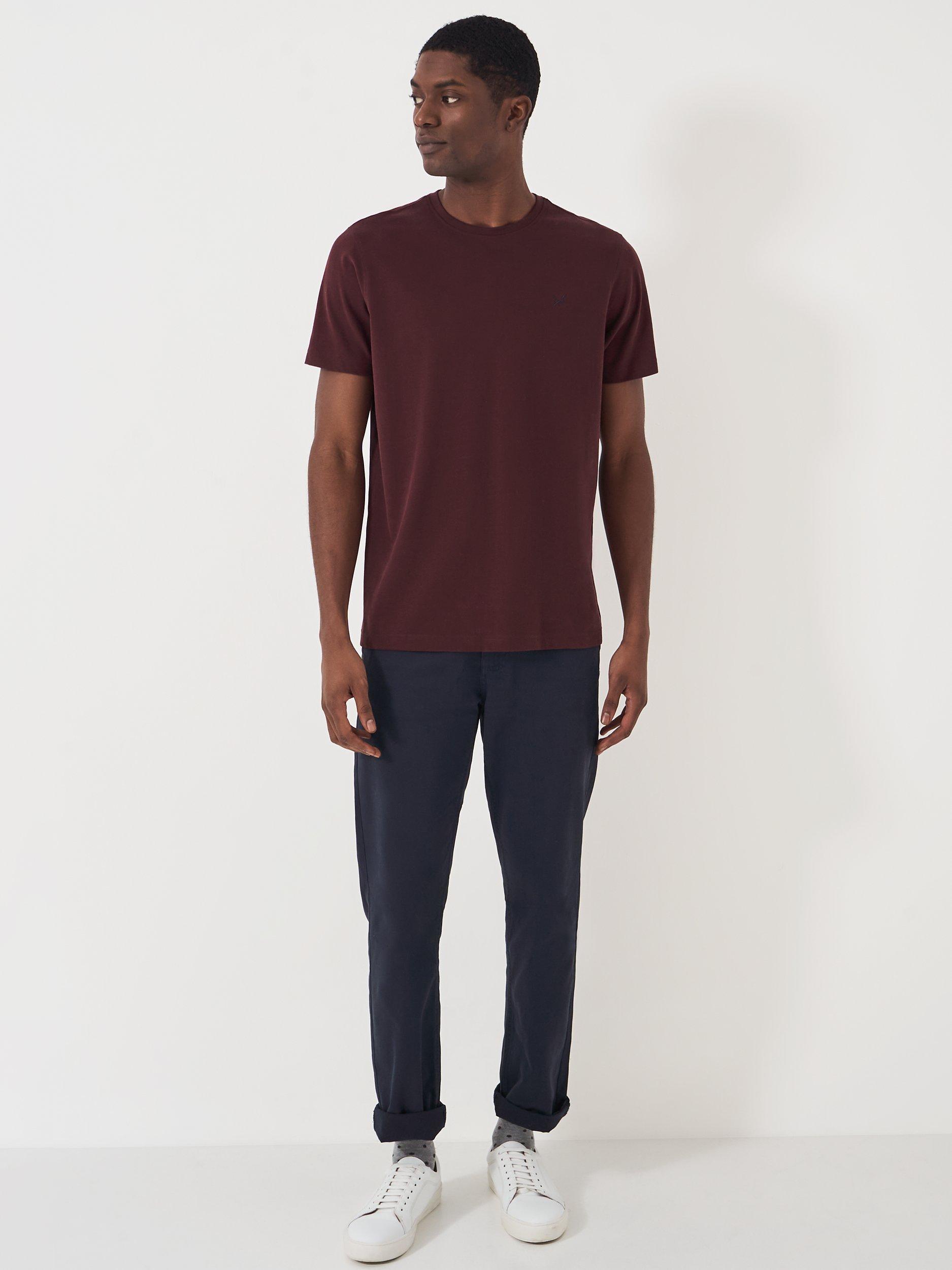 Product image 3 of 5, which shows Crew Clothing Crew Neck T-Shirt, Burgundy, XS
