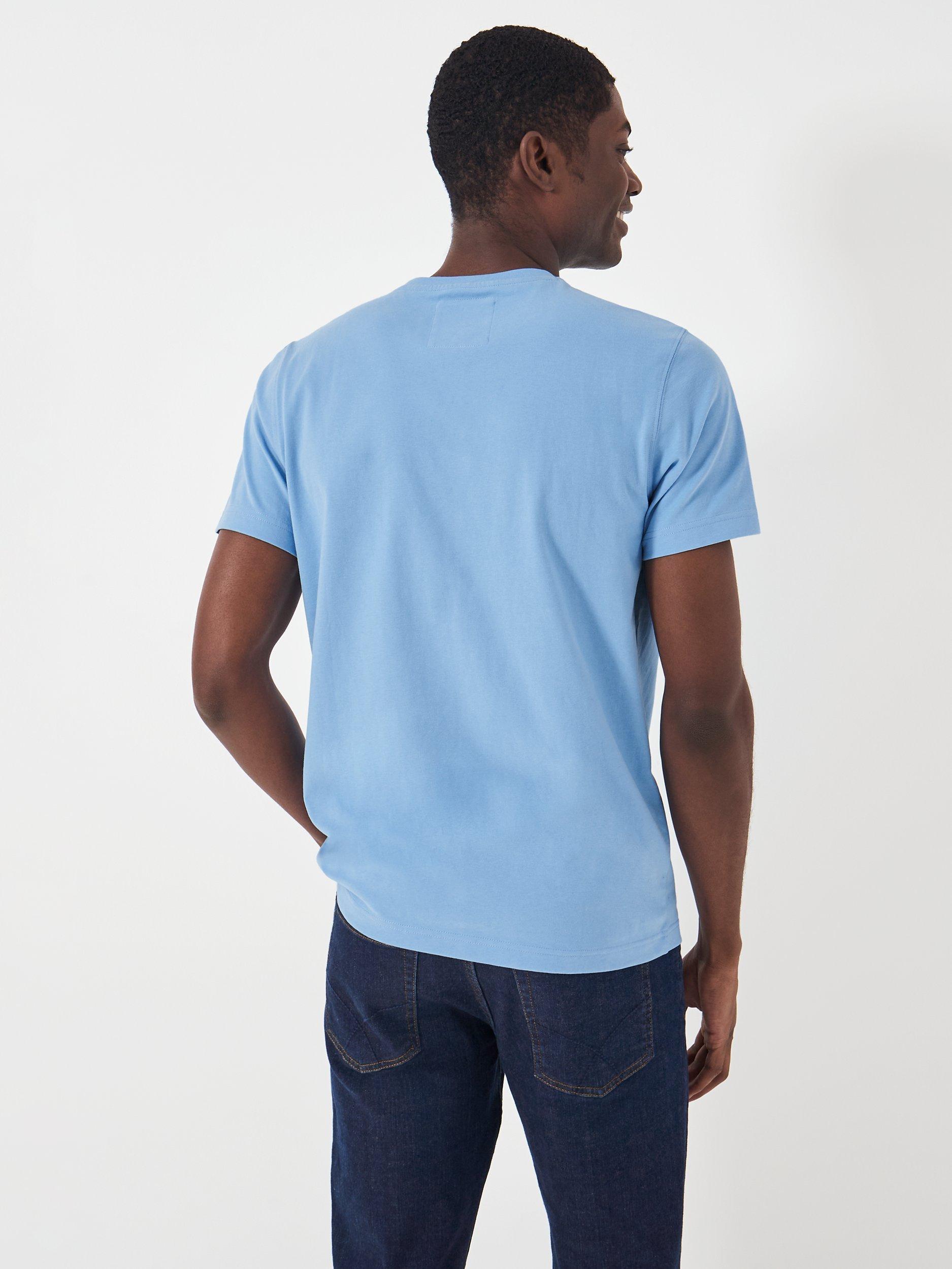 Product image 2 of 5, which shows Crew Clothing Crew Neck T-Shirt, Sky Blue, XS