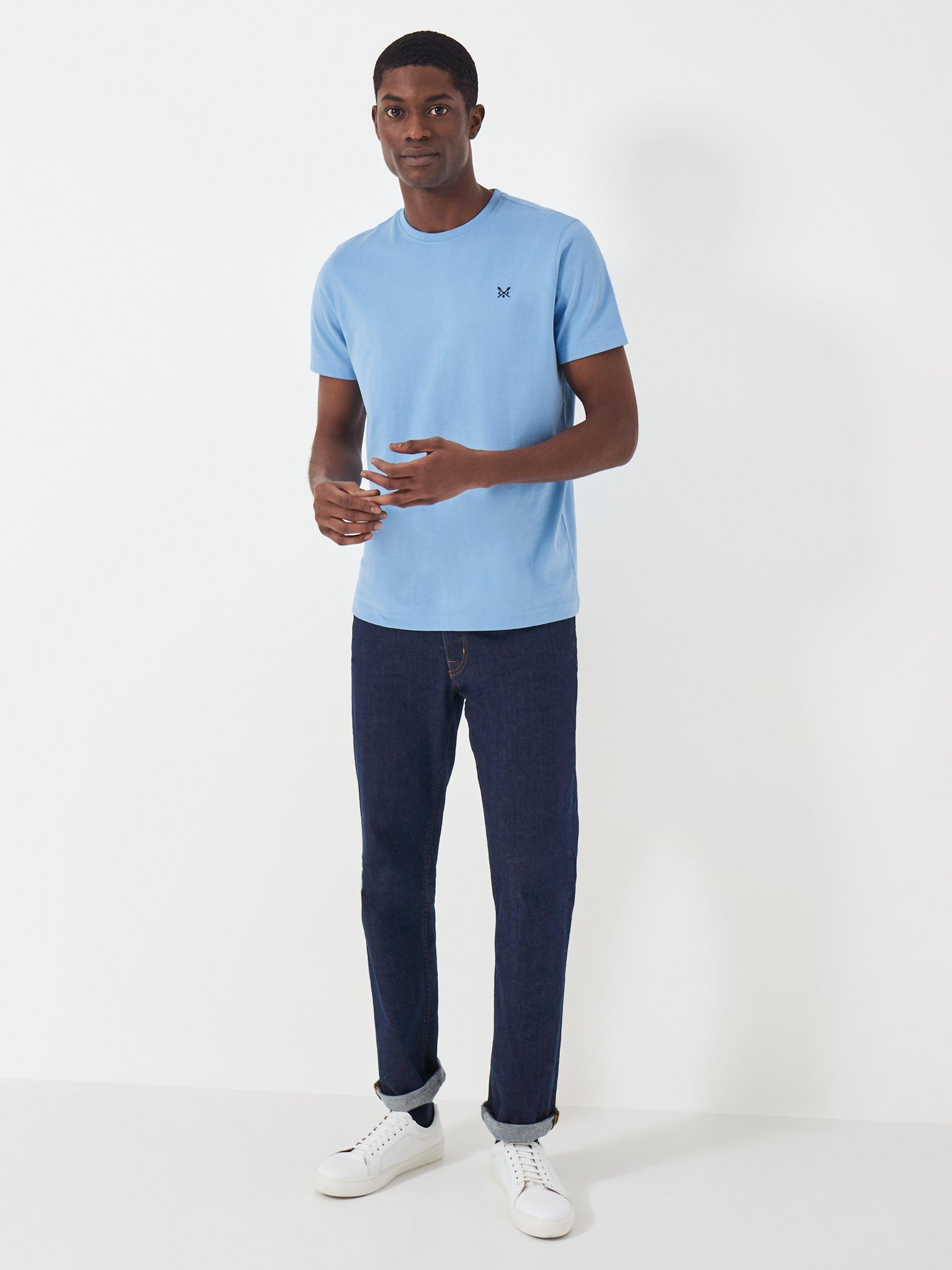 Product image 3 of 5, which shows Crew Clothing Crew Neck T-Shirt, Sky Blue, XS