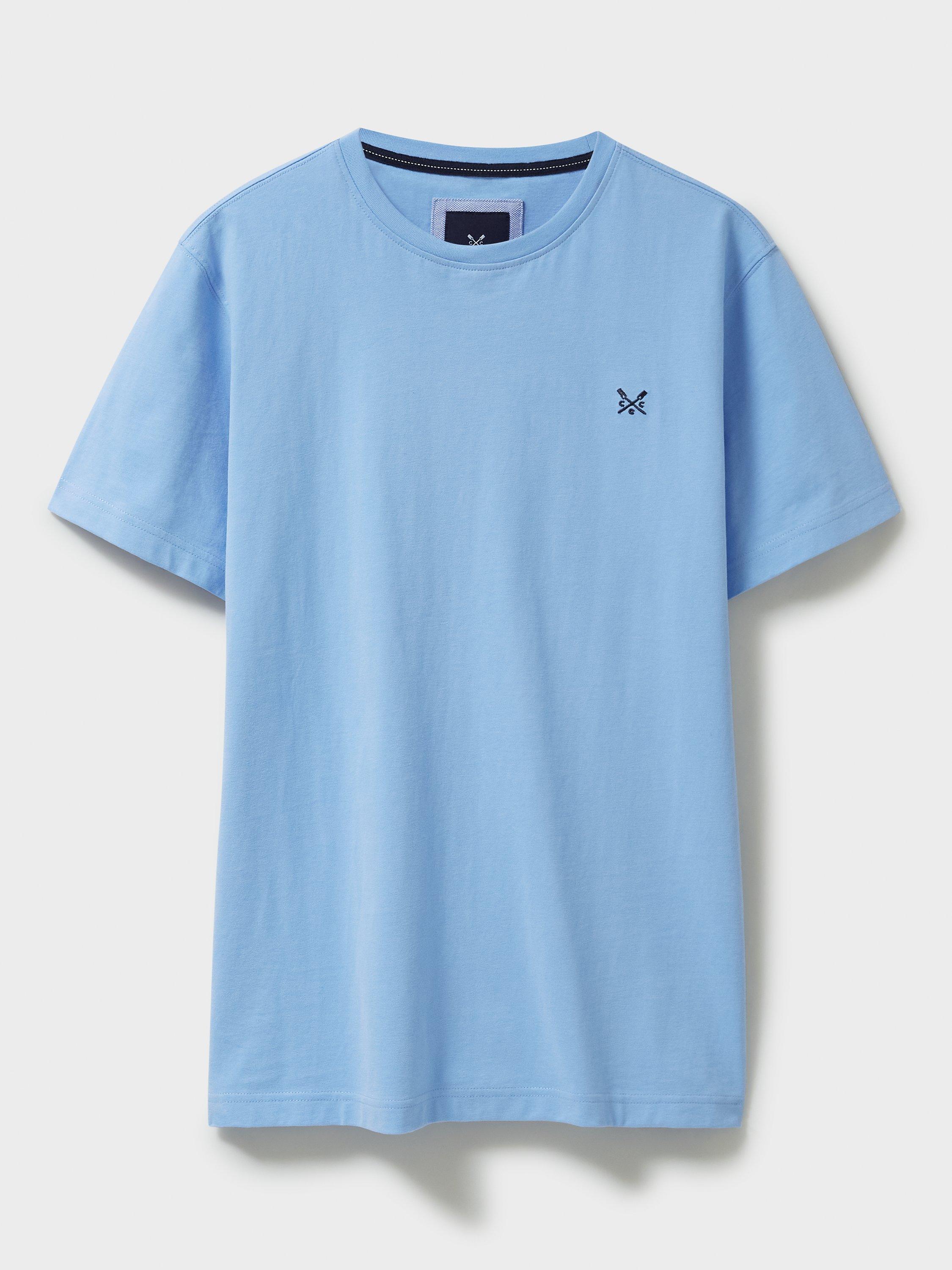 Product image 4 of 5, which shows Crew Clothing Crew Neck T-Shirt, Sky Blue, XS