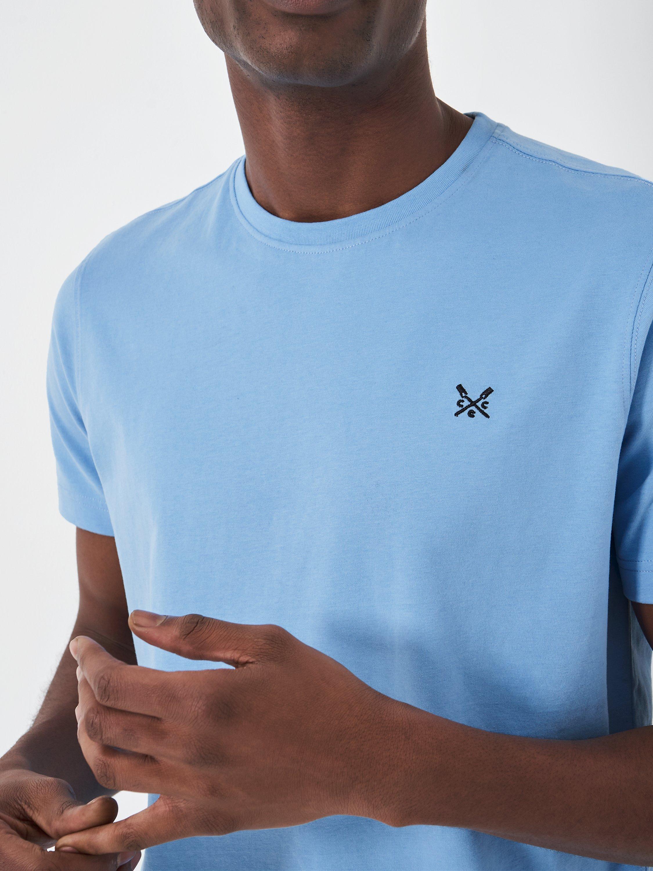 Product image 5 of 5, which shows Crew Clothing Crew Neck T-Shirt, Sky Blue, XS