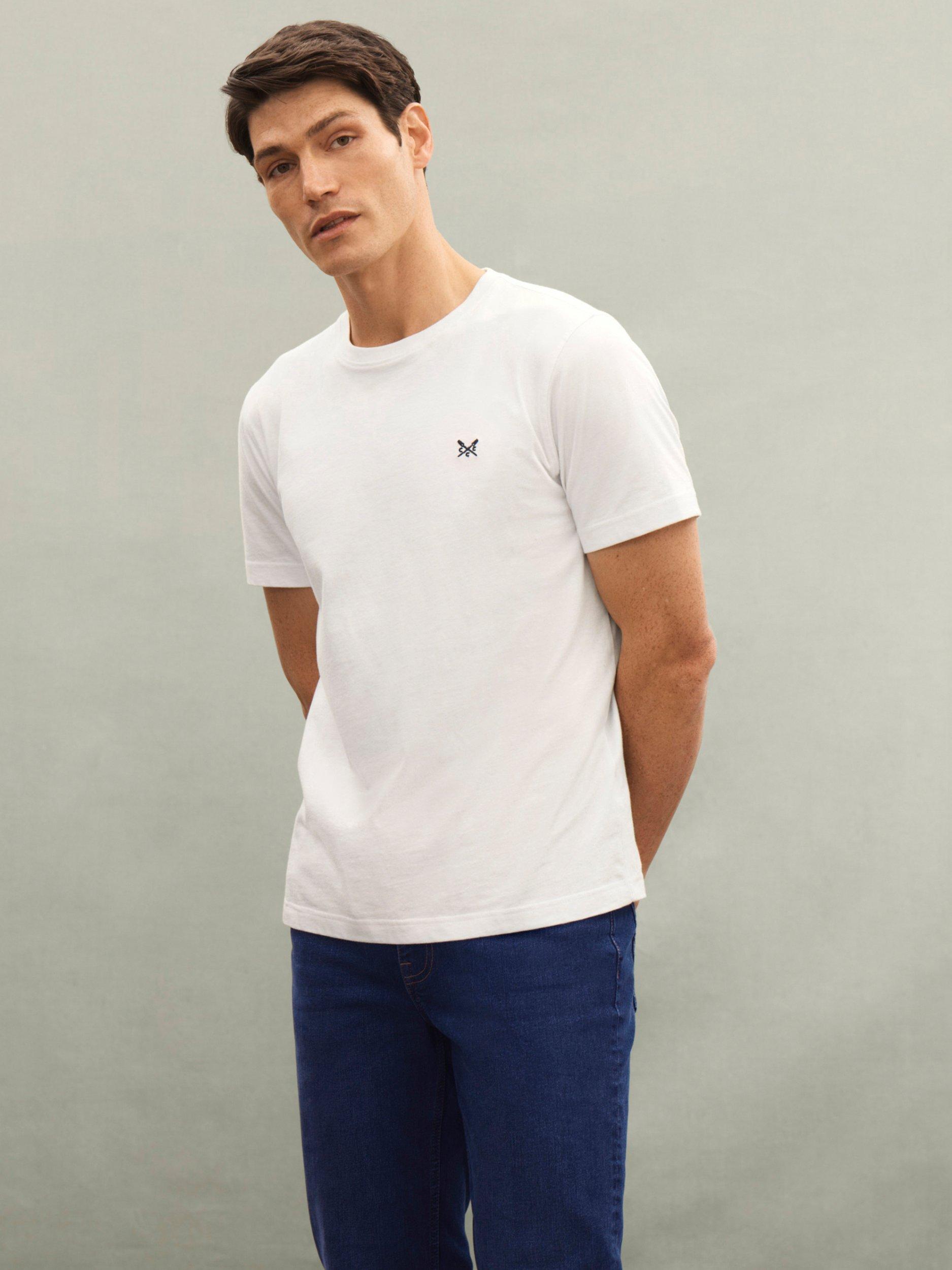 Product image 1 of 5, which shows Crew Clothing Classic Cotton T-Shirt, White, L