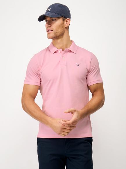 Crew Clothing Classic Pique Cotton Polo Shirt, Pastel Pink
