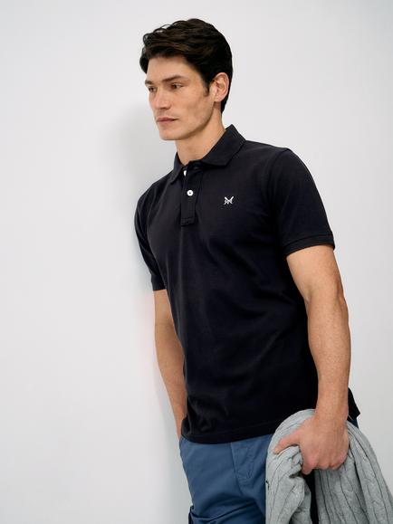 Crew Clothing Classic Pique Cotton Polo Shirt, Black