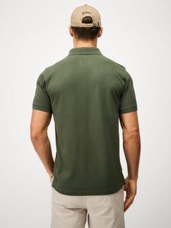 Crew Clothing Classic Pique Cotton Polo Shirt - view 2, Olive Green