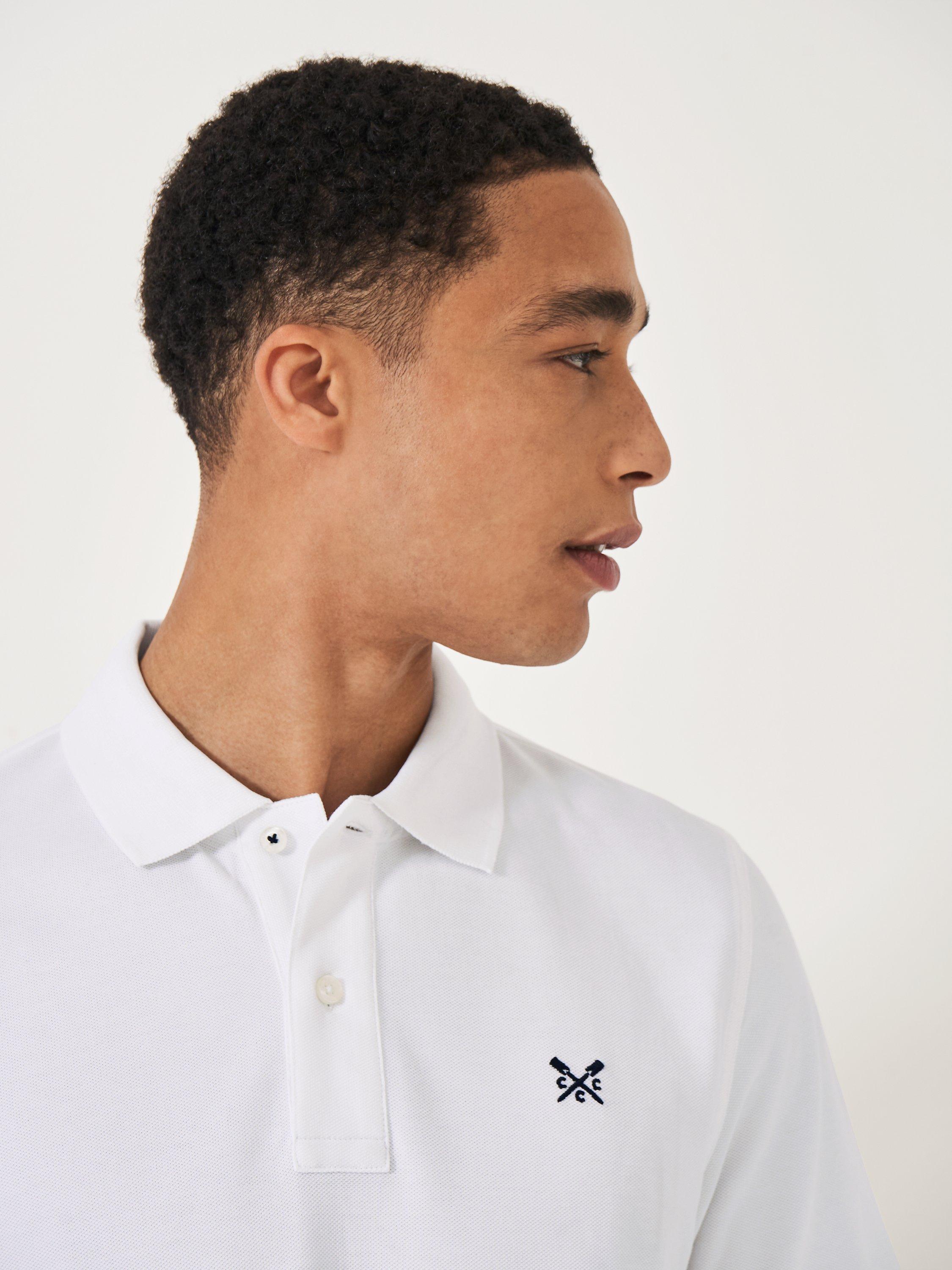 Crew Clothing Classic Pique Cotton Polo Shirt, White, XS