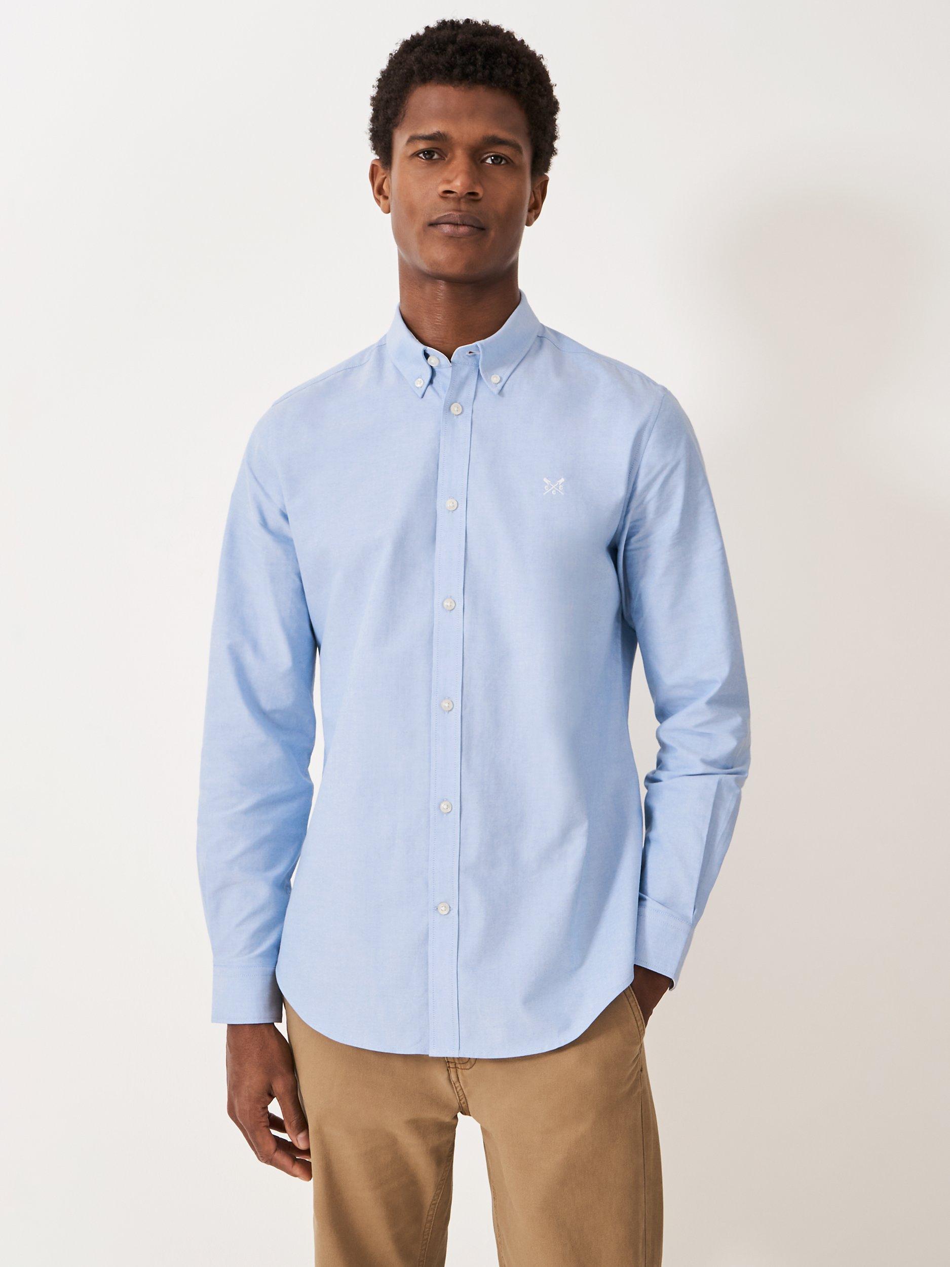 Product image 1 of 5, which shows Crew Clothing Slim Fit Oxford Shirt, Light Blue, S