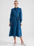 Hobbs Petite Ivana Midi Shirt Dress, Lyons Blue