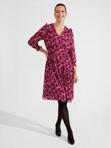 Hobbs Yvonne Geometric Print Shirt Dress, Navy/Multi