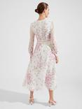 Hobbs Skye Silk Midi Dress, Ivory/Multi