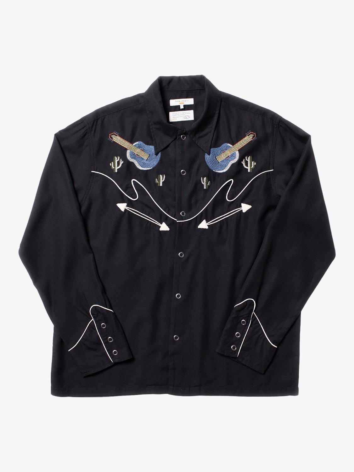 Nudie Jeans Gonzo Western Shirt, Black