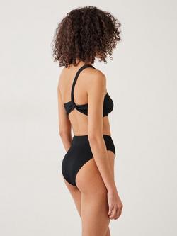 HUSH Harper Ribbed High Waist Bikini Bottoms - view 2, Black
