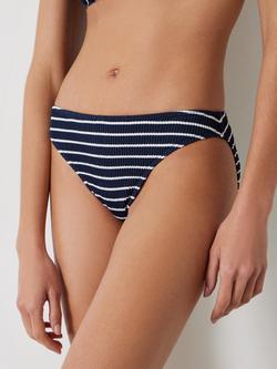 HUSH Cally Classic Stripe Bikini Bottoms, Navy/White, Navy/White