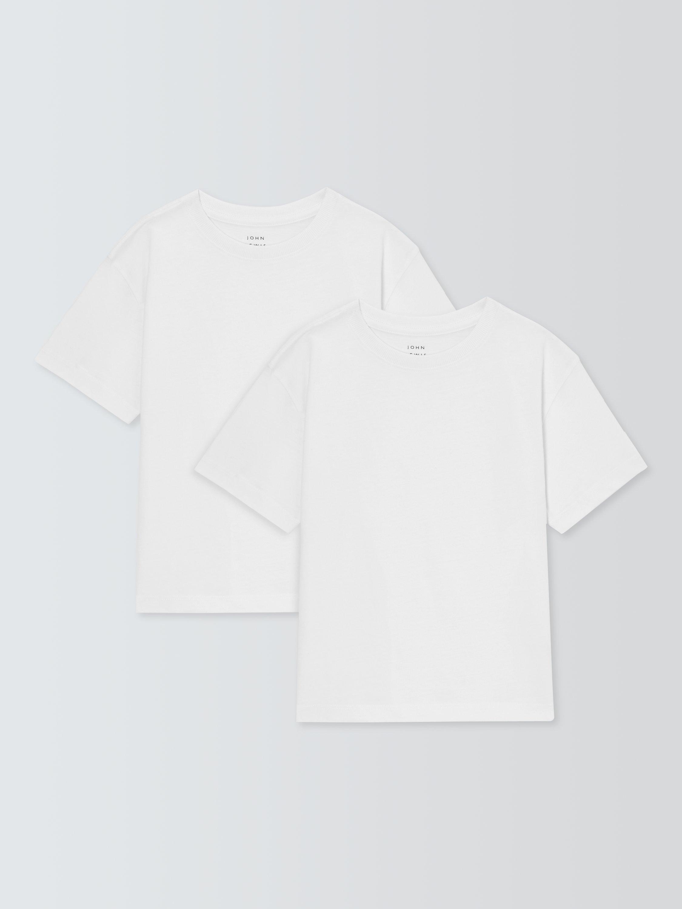 John Lewis Kids' T-Shirt, Pack of 2, White, 14 years