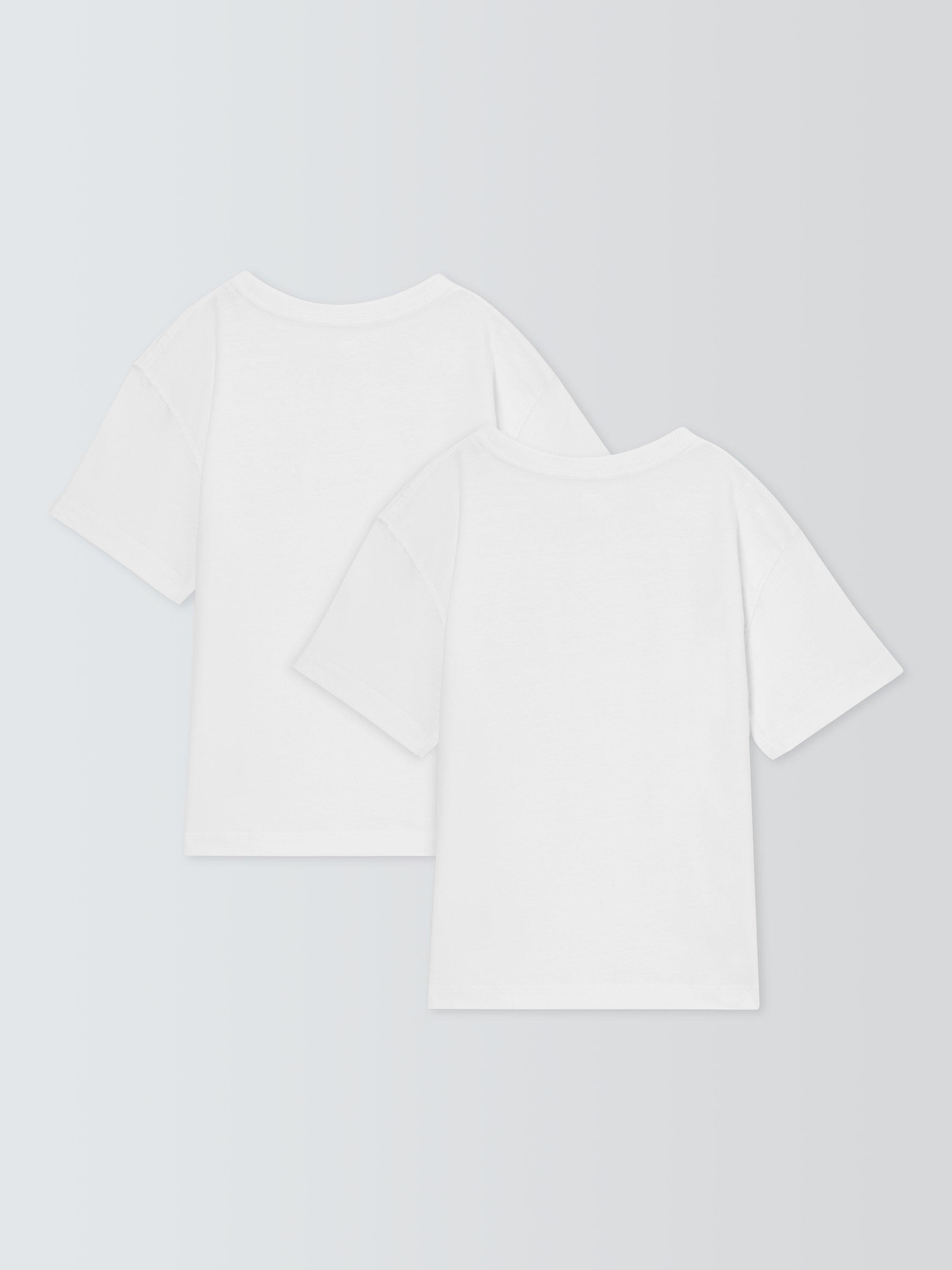 John Lewis Kids' T-Shirt, Pack of 2, White, 14 years