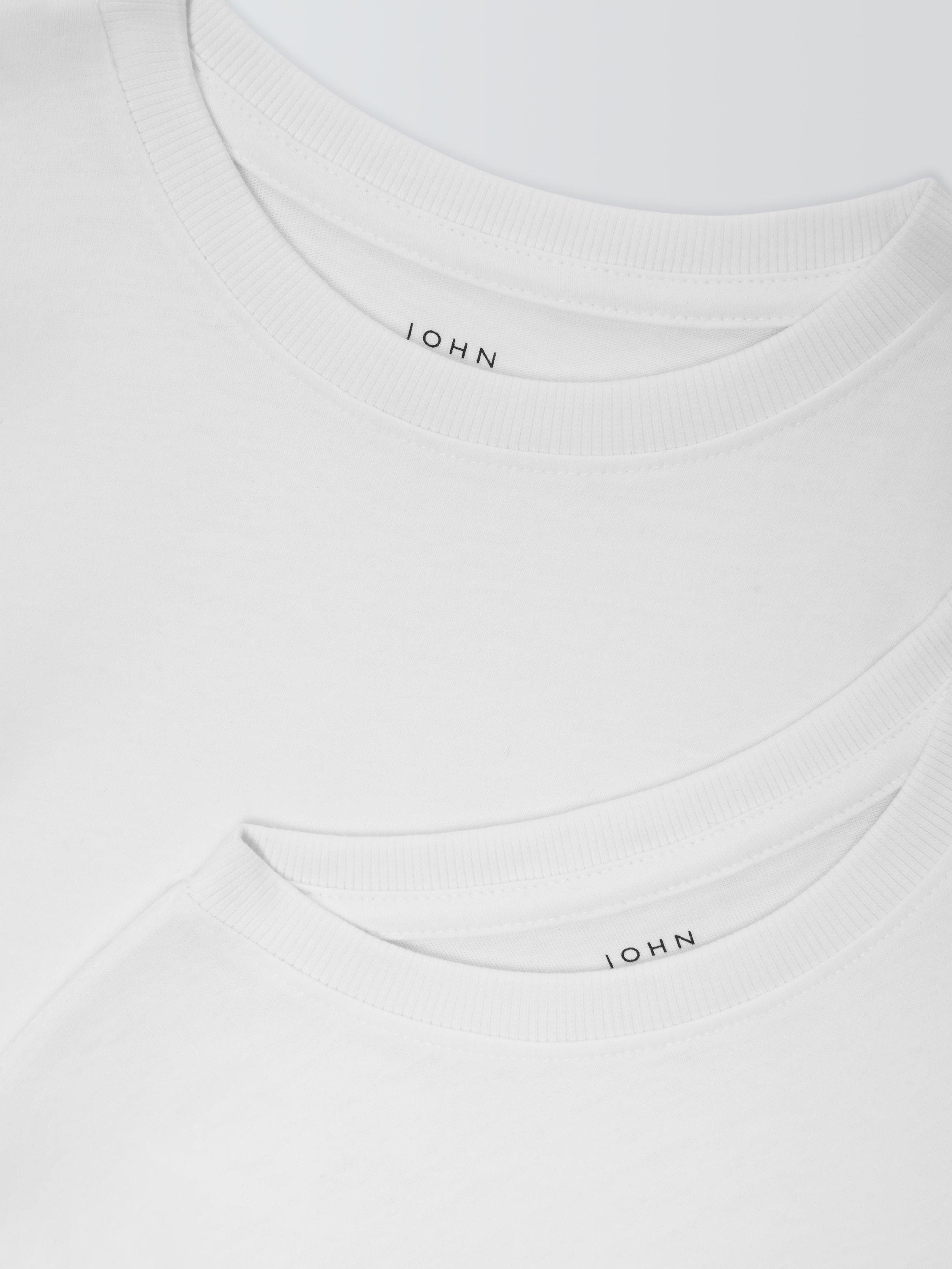 Product image 2 of 8, which shows John Lewis Kids' T-Shirt, Pack of 2, White, 14 years