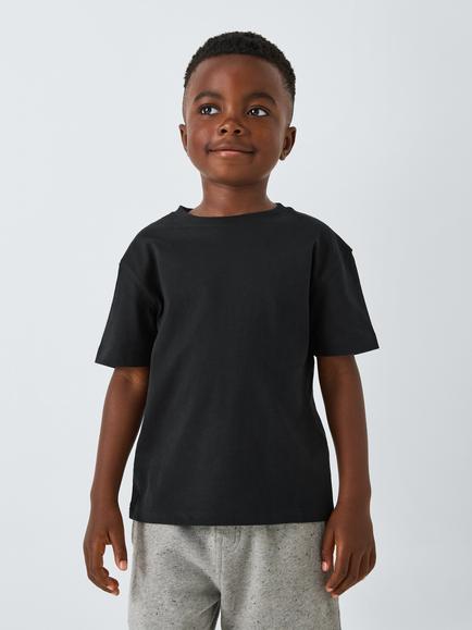 John Lewis Kids' T-Shirt, Pack of 2 - view 2, Black