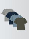 John Lewis Kids' Short Sleeved Solid Colour T-Shirts, Pack of 4, Multi