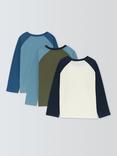 John Lewis Kids' Raglan Sleeve Jersey Tops, Pack of 3, Multi