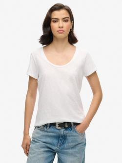 Superdry Scoop Neck T-Shirt, Optic, Optic