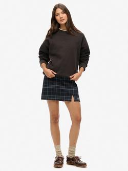 Superdry Check Mini Skirt, Blue/Yellow - view 2, Blue/Yellow