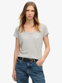 Superdry Scoop Neck T-Shirt, Pepper Grey Marl