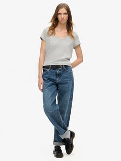 Superdry Scoop Neck T-Shirt - view 2, Pepper Grey Marl