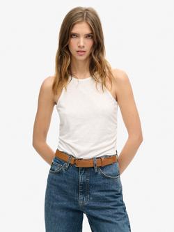 Superdry Ruched Cropped Tank Top, Optic
