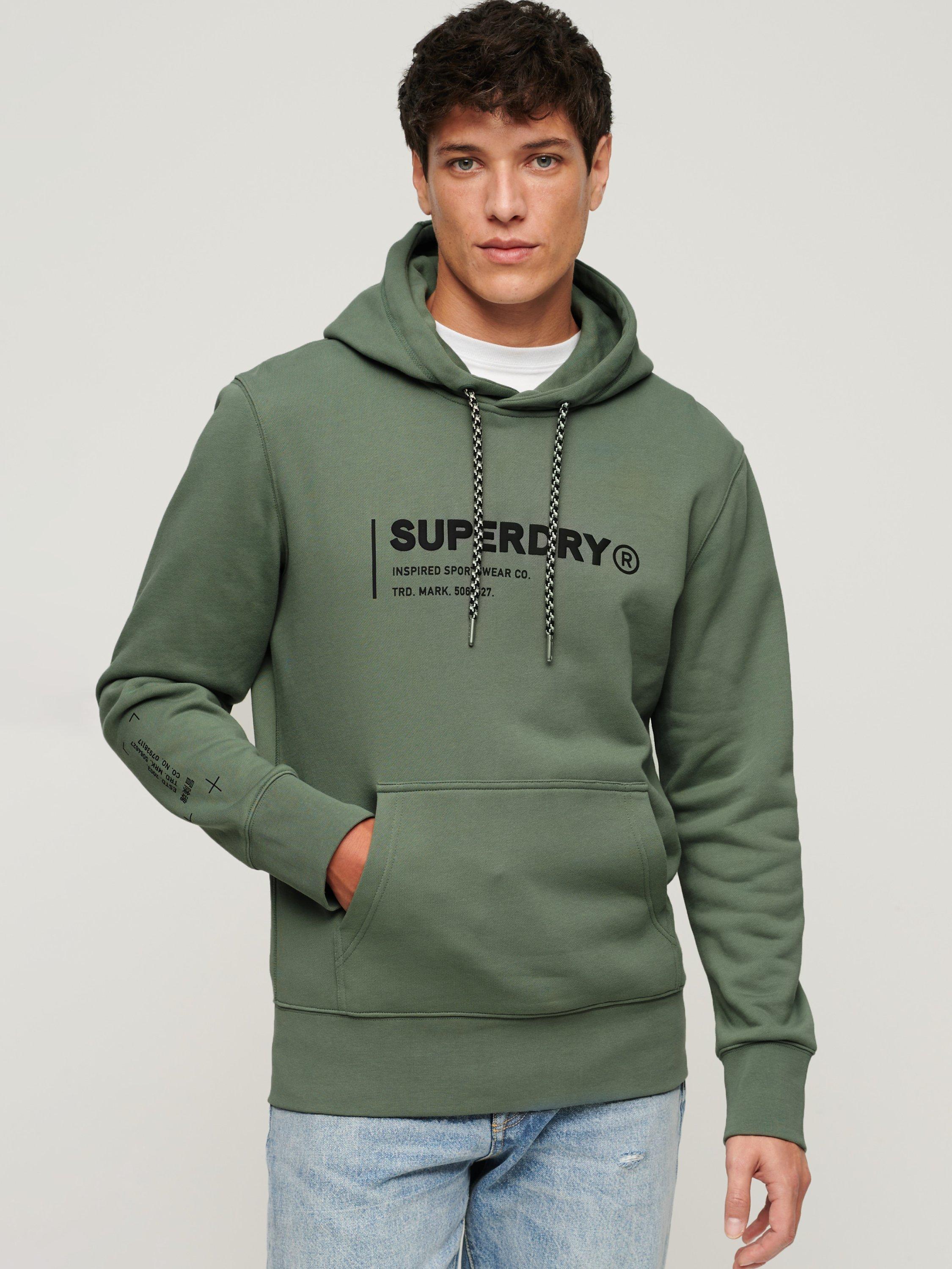 Superdry Overhead Utility Sport Logo Loose Hoodie, Khaki, XXXL