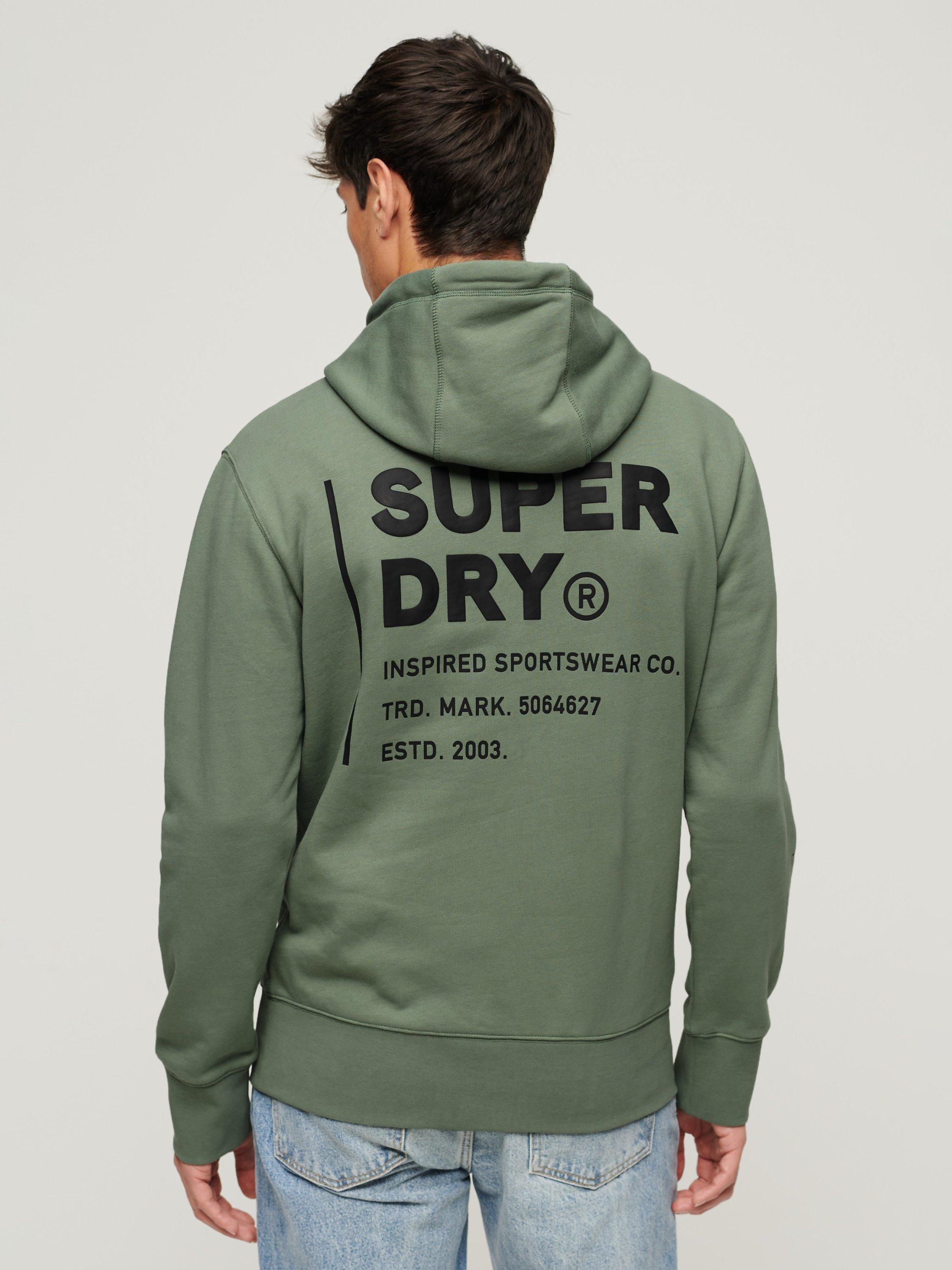 Superdry Overhead Utility Sport Logo Loose Hoodie, Khaki, XXXL